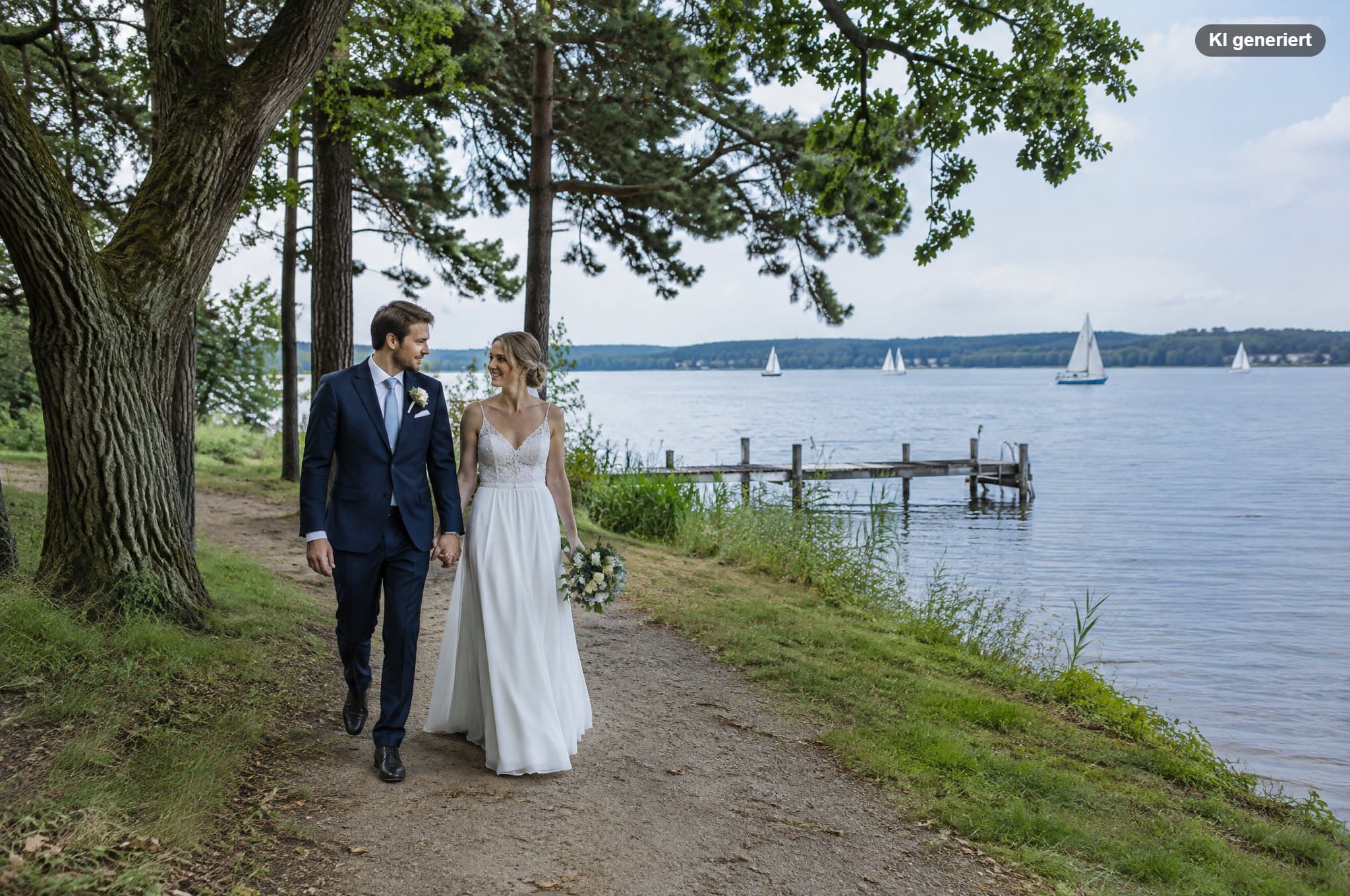 Hochzeitsfotograf Berlin Reinickendorf: Tegeler See, Humboldt-Bibliothek und Parks