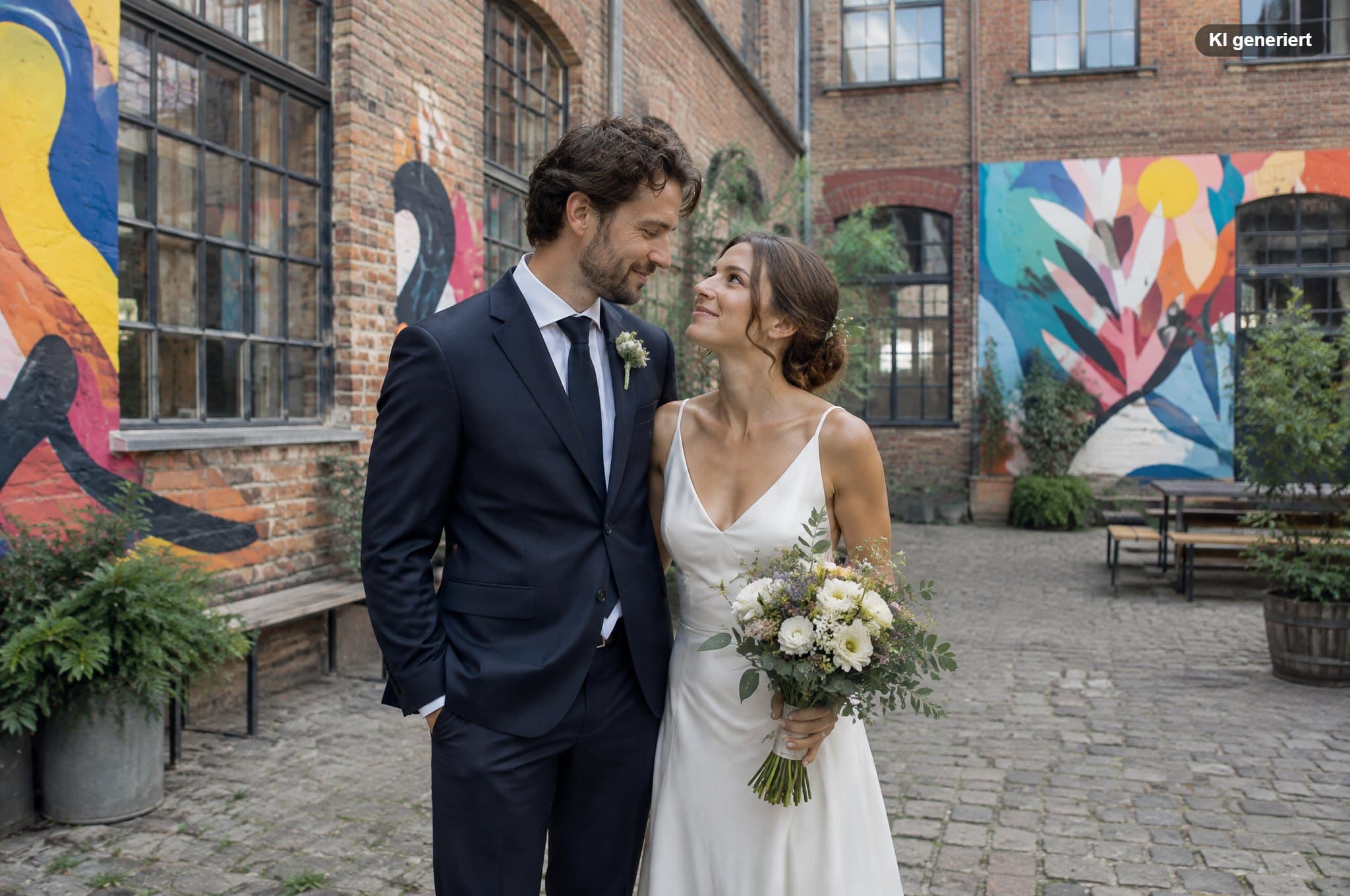 Hochzeitsfotograf Berlin Friedrichshain: Spreeufer, Street Art und Industriehöfe