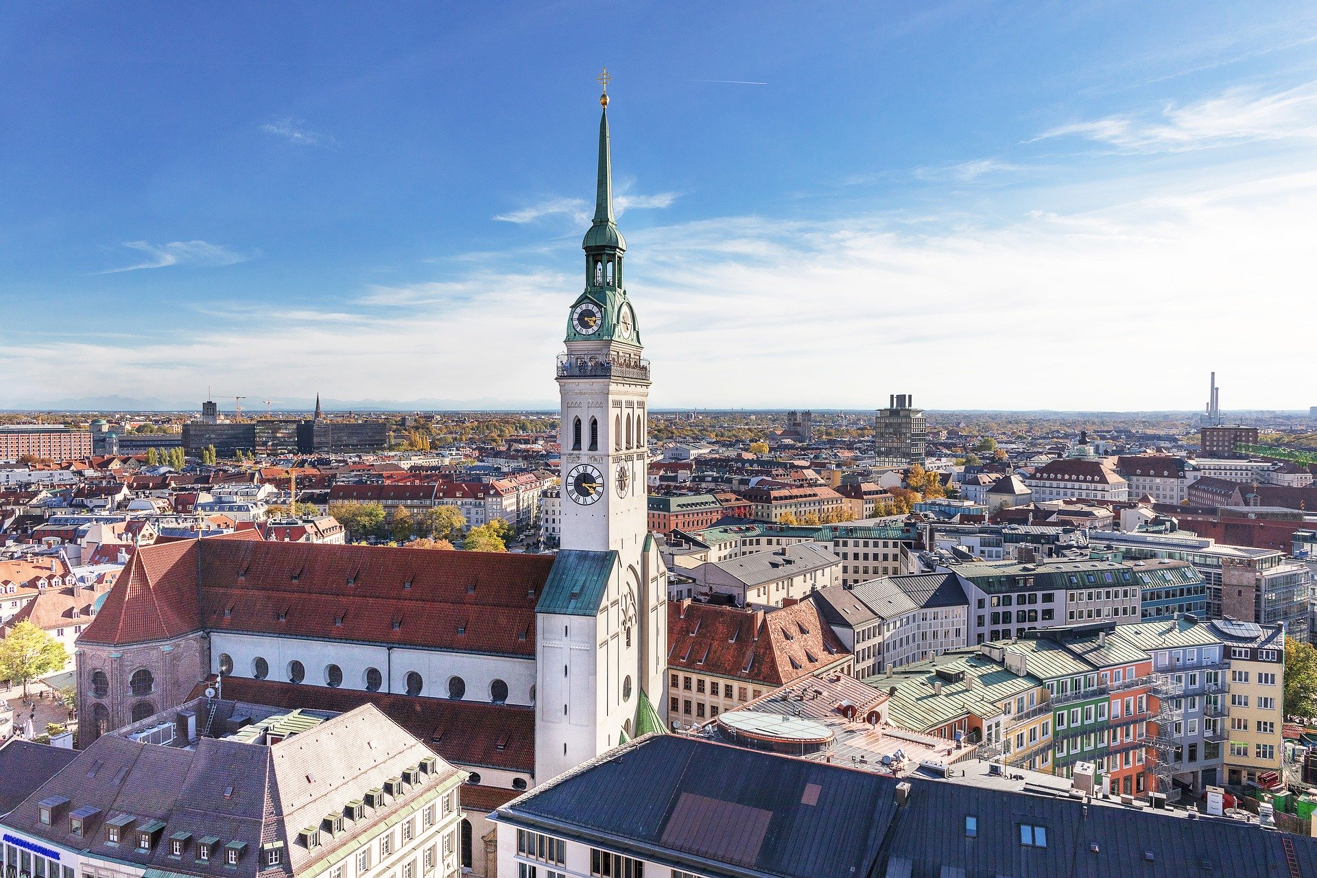 Münchener Frauenkirche von oben fotografiert